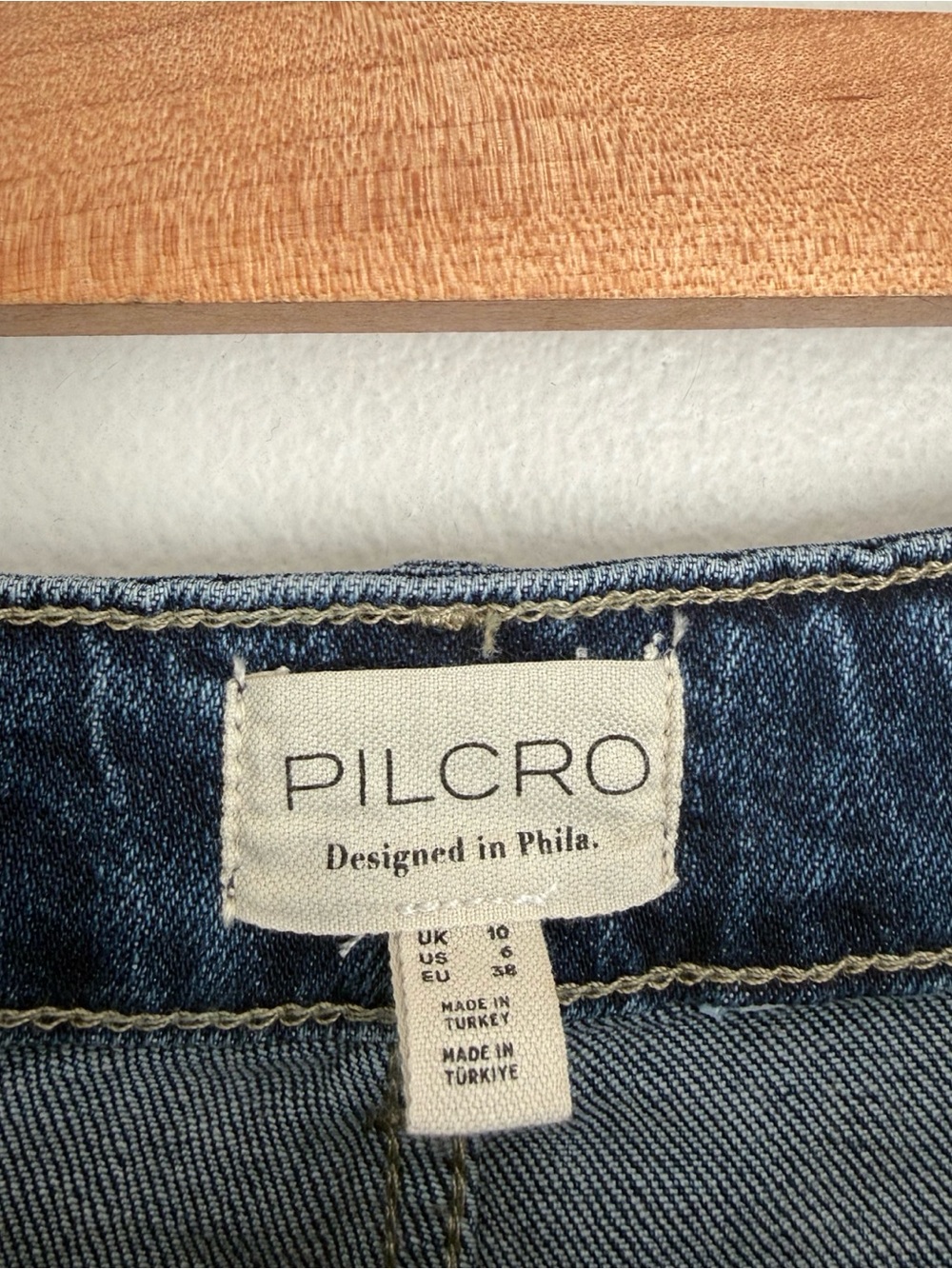 Pilcro Anthropologie Denim Pencil Midi Skirt in Classic Medium Wash - Picture 5 of 6